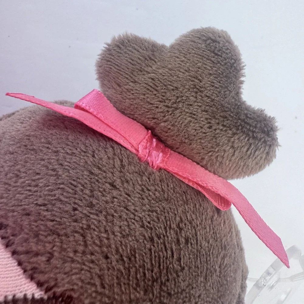 Pink Security Blanket by Carters Rattle Doll Silky Lovey Baby Brown Hair Gift